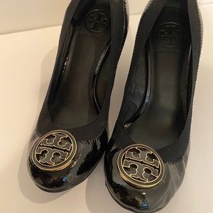 Tory Burch patent wedge